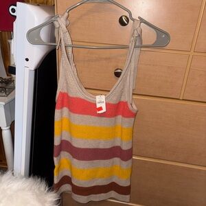 GAP Pink and Yellow Fitted Tank Top